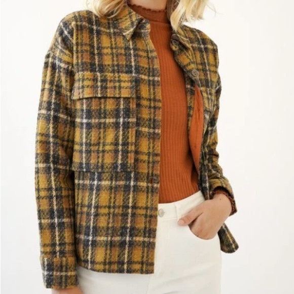 Mystree Jackets & Blazers - Mystree Mustard Tweed Jacket
